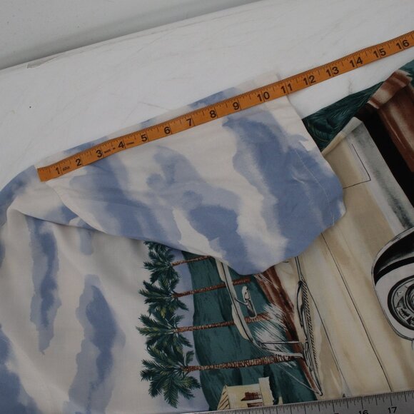Tori Richard Hawaiian Shirt Mens XL Classic Car Palm Trees Tropical Rayon camp - Picture 8 of 11